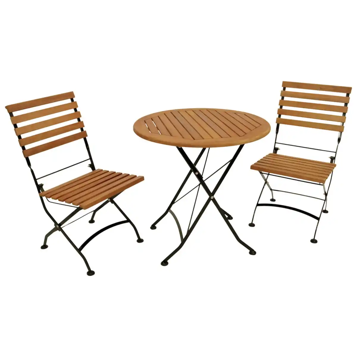 Bild 1 von Klappgarnitur 3-teilig Flachstahl und Eukalyptusholz