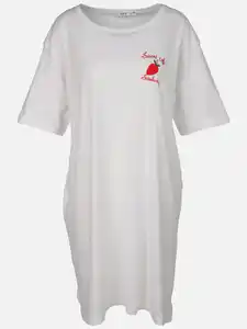 Damen Oversize Nachthemd Weiß