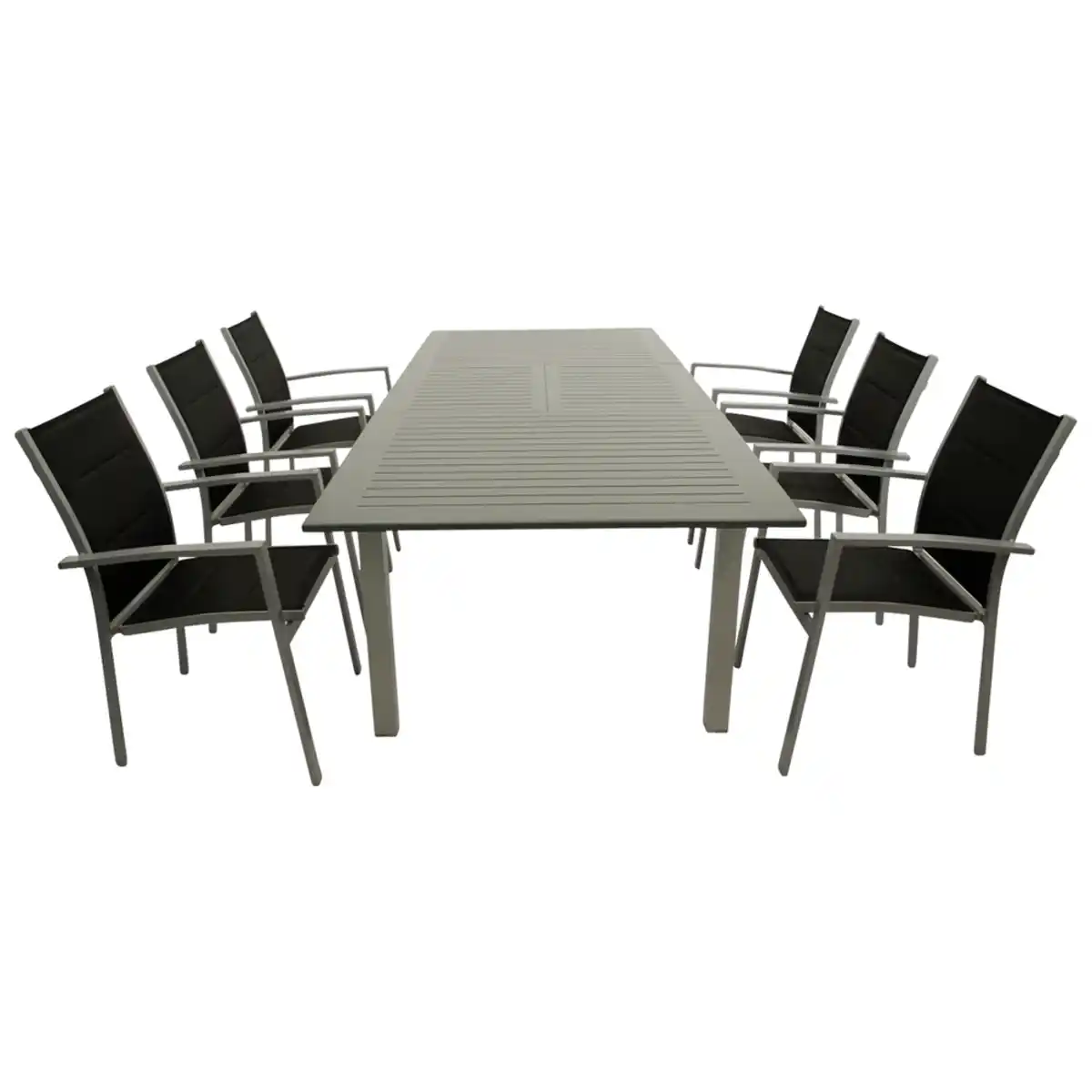 Bild 1 von Gartengarnitur 7-teilig Aluminium Textillehne schwarz