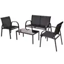 Bild 1 von Lounge-Set 4-teilig Metall schwarz & Textilgewebe