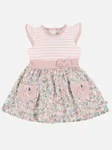 Baby Mädchen Kleid mit Alloverprint Weiß