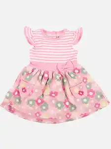 Baby Mädchen Kleid mit Alloverprint Rosa