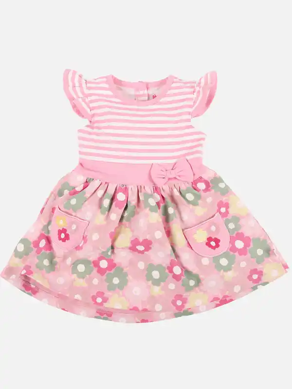 Bild 1 von Baby Mädchen Kleid mit Alloverprint Rosa