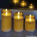 Bild 1 von LED Echtwachskerzen Set 3-teilig im Glas warmweiß mit Flackereffekt