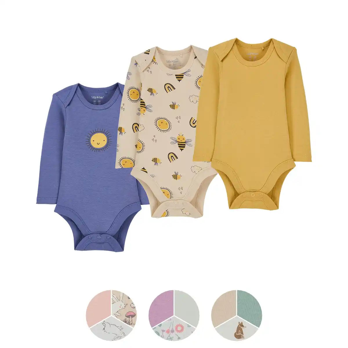 Bild 1 von LILY & DAN Bio-Baumwolle Baby Body, 3er-Pack