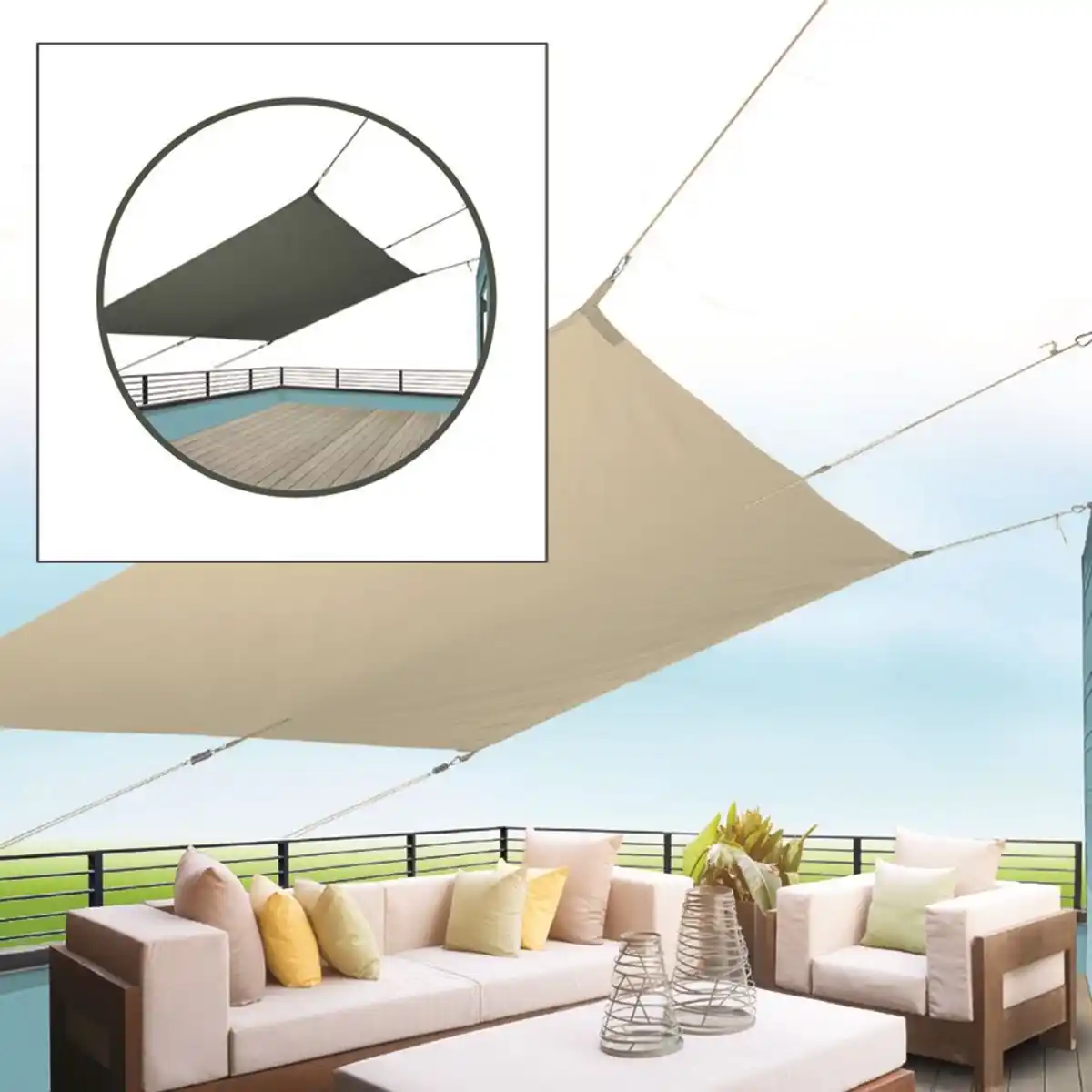 Bild 1 von Sonnensegel Rechteckig 300x200cm Anthrazit, 100% Polyester, Gewicht: ca. 1,80kg