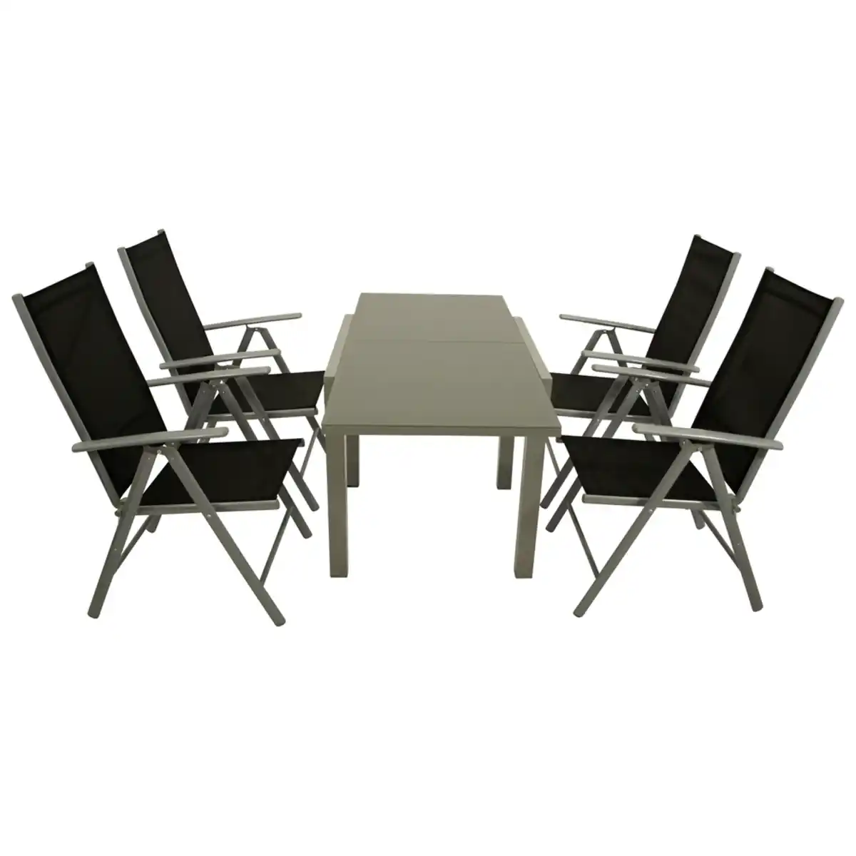 Bild 1 von Gartengarnitur 5-teilig Aluminium Textillehne schwarz