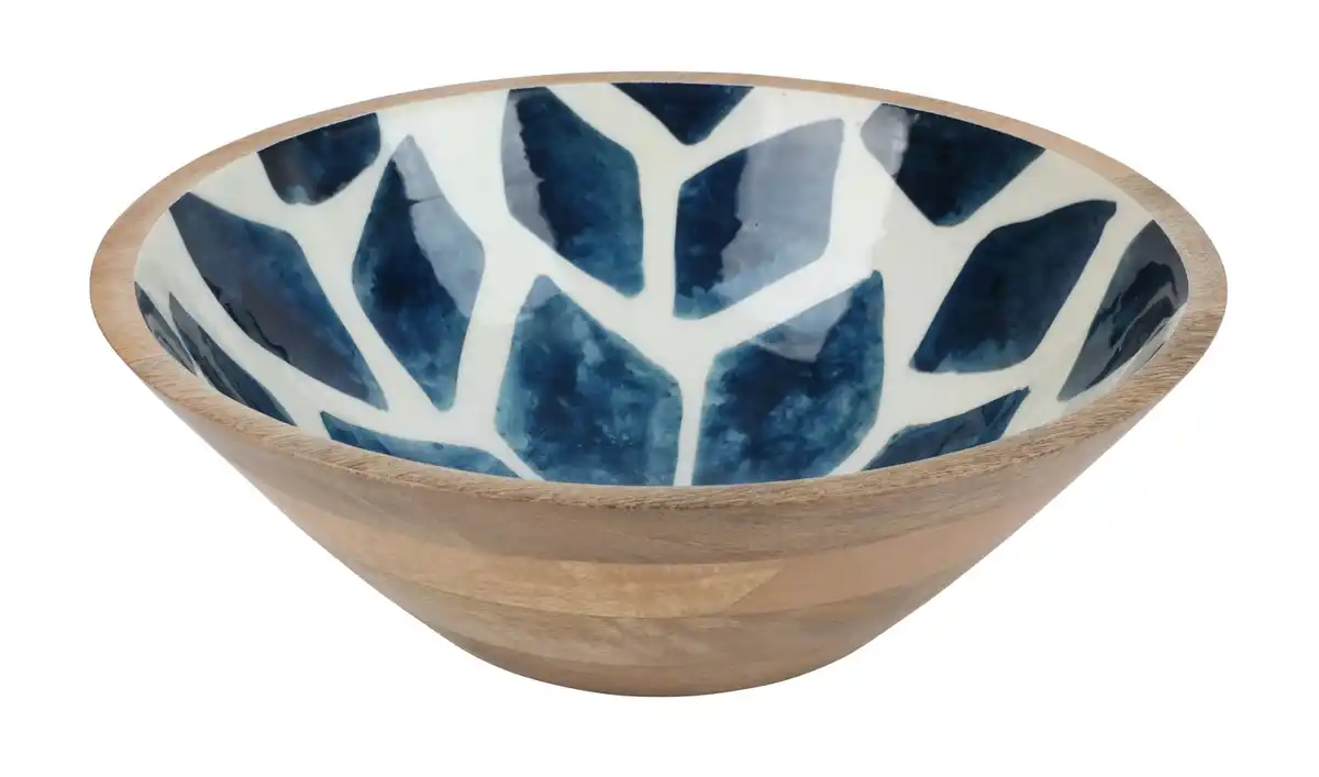 Bild 1 von Große Schale aus Mangoholz mit Emaillebeschichtung