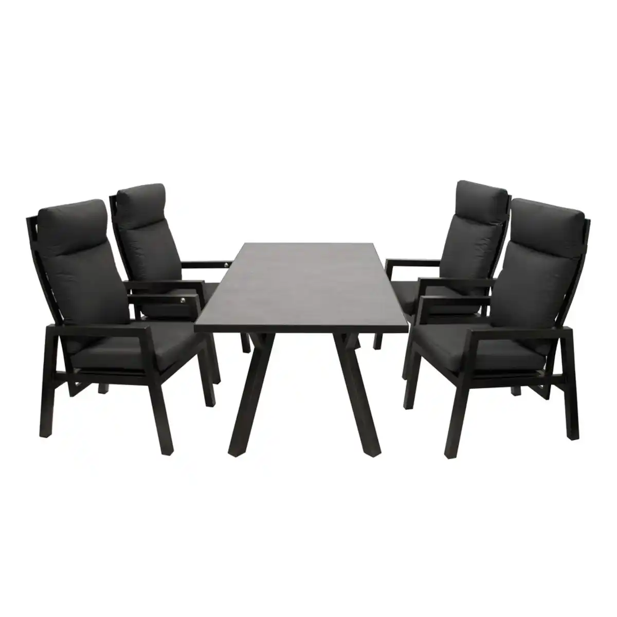 Bild 1 von Gartengarnitur 5-teilig Aluminium Dunkelgrau