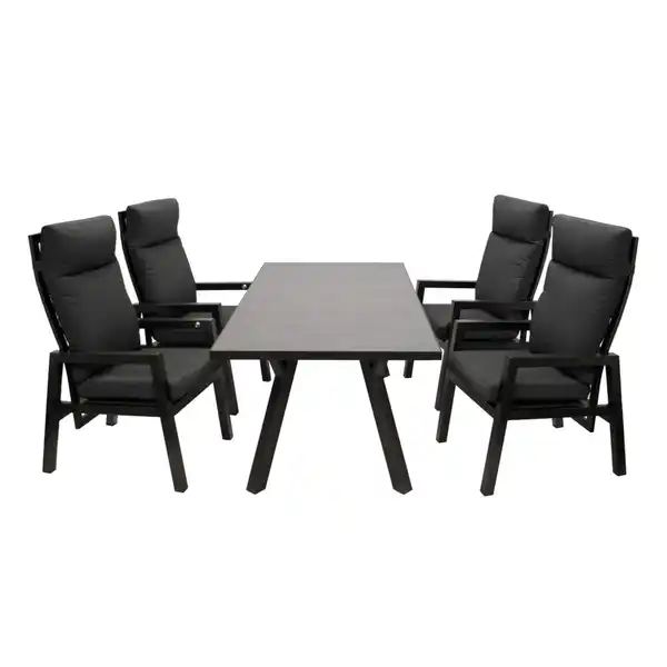 Bild 1 von Gartengarnitur 5-teilig Aluminium Dunkelgrau