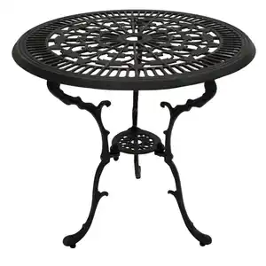 Tisch Ø 70 cm rund Aluguss Antik-Grau