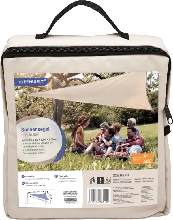 Bild 2 von IDEENWELT Sonnensegel 3,6 x 3,6 x 3,6 m