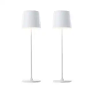LED-Akku-Tischleuchte Kaami, 2er-Set, weiß matt