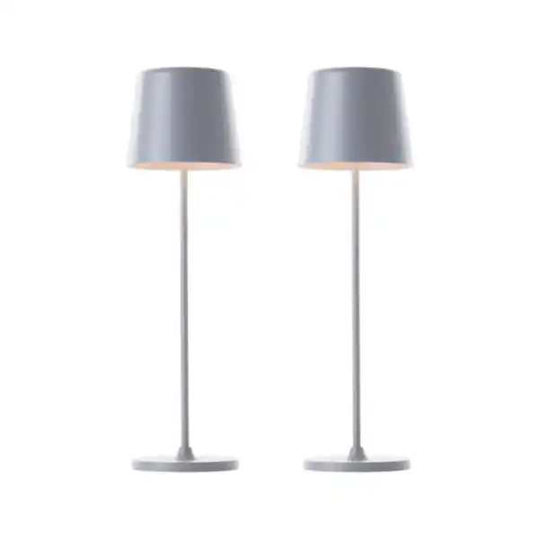 Bild 1 von LED-Akku-Tischleuchte Kaami, 2er-Set, grau matt