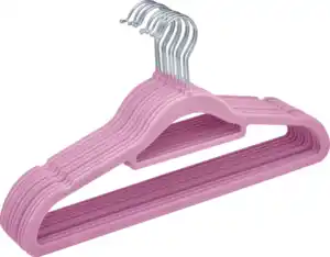 IDEENWELT Beflockte Kleiderbügel 10er Set pink