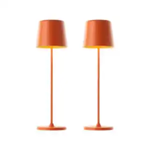 LED-Akku-Tischleuchte Kaami, 2er-Set, orange matt
