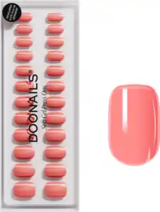 Doonails Soft Gel Press Ons Short Square Peach Please