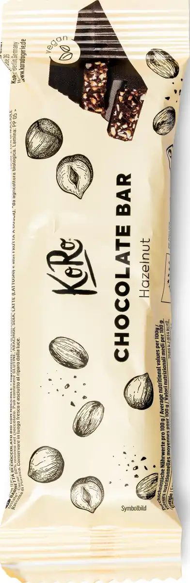 Bild 1 von KoRo Bio Schokoriegel mit Haselnüssen, 50 g