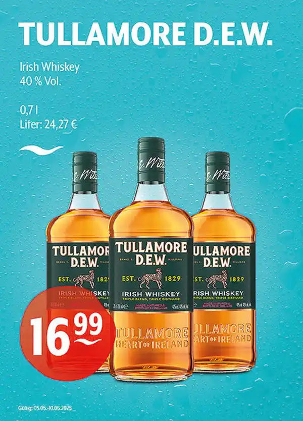 Bild 1 von TULLAMORE D.E.W. Irish Whiskey 40 % Vol.