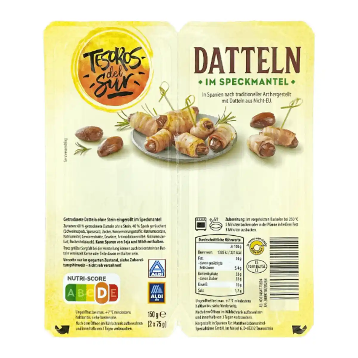 Bild 1 von TESOROS DEL SUR Datteln im Speckmantel 150g