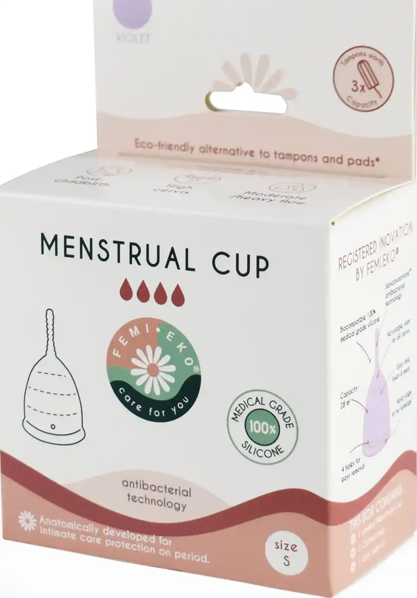 Bild 1 von Femi.Eko Antibakterielle Menstruationstasse lila Gr. S