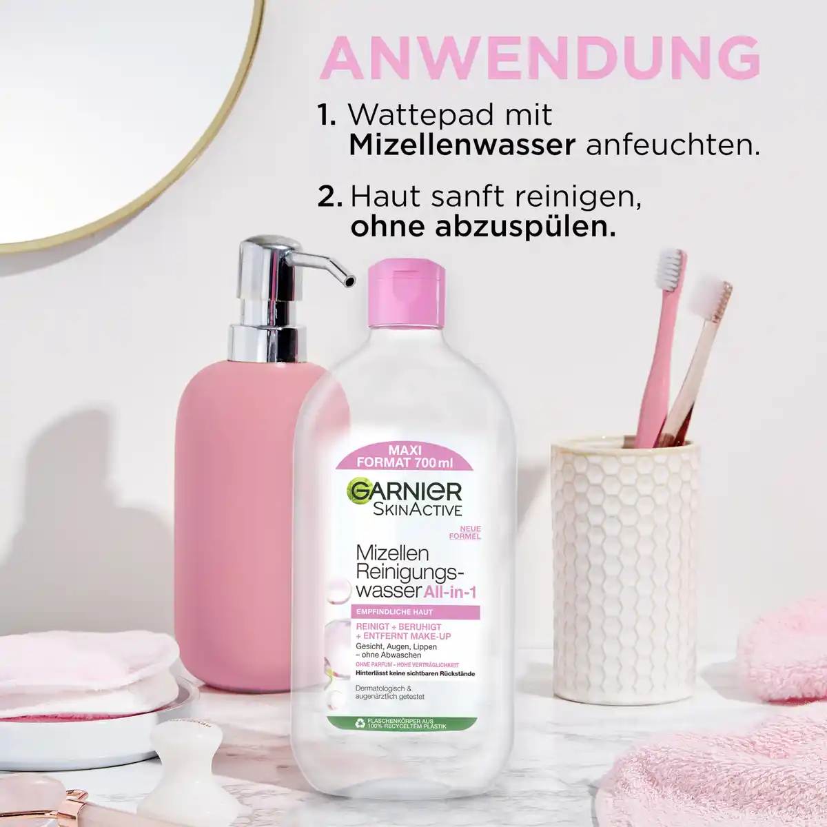 Bild 3 von Garnier SkinActive Mizellen Reinigungswasser All-in-1 Sensitiv, 700 ml