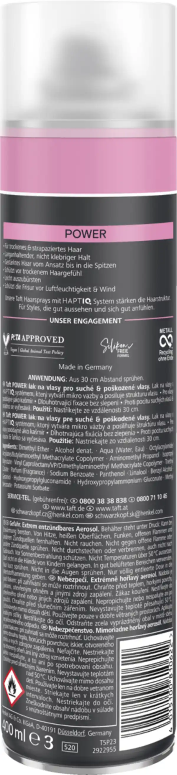 Bild 2 von Taft Haarspray Power cashmere, 400 ml