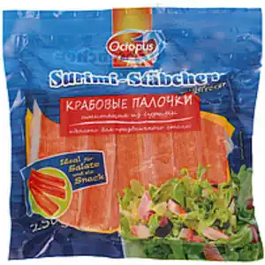 Surimi-Stäbchen-Fischzubereitung aus Fischmuskeleiweiss tief...