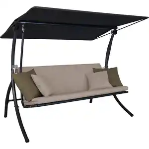 Angerer Freizeitmöbel Hollywoodschaukel 'Motion Smart' sandfarben 3-Sitzer 210 x 145 x 160 cm