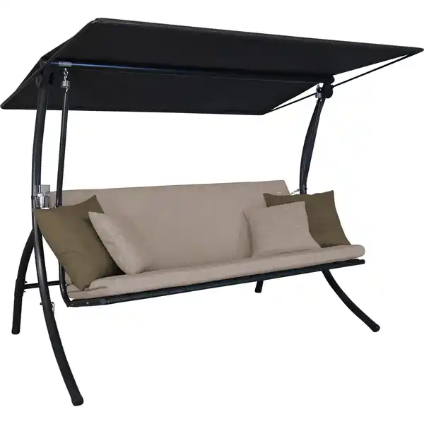 Bild 1 von Angerer Freizeitmöbel Hollywoodschaukel 'Motion Smart' sandfarben 3-Sitzer 210 x 145 x 160 cm