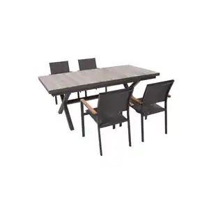 Garden Pleasure Gartenmöbel-Set 'Rana/Davina' dunkelgrau 5-teilig