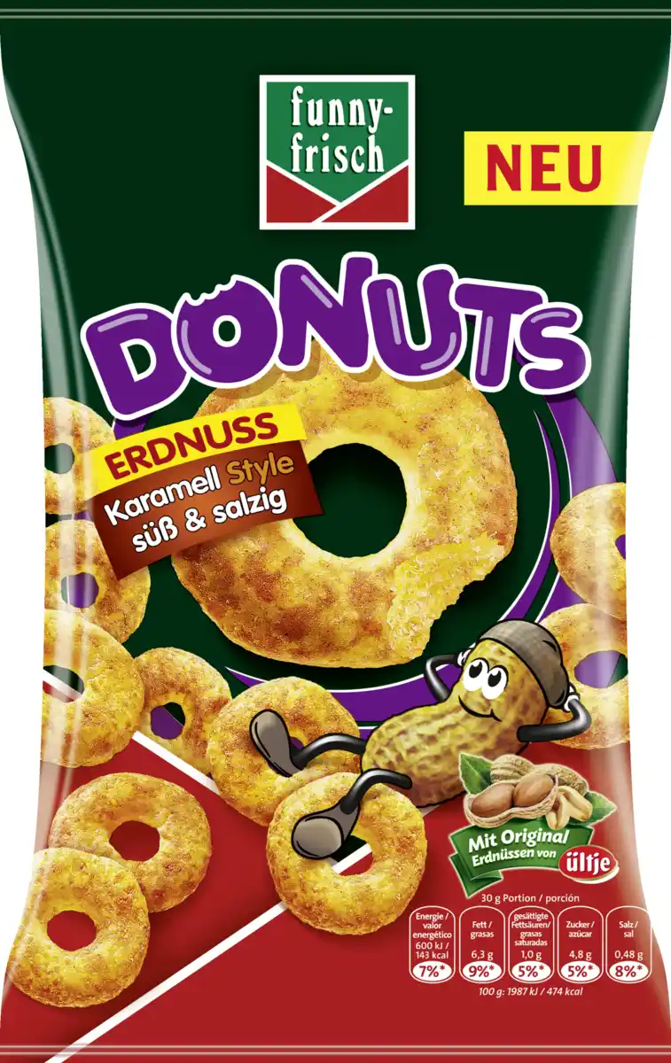 Bild 1 von funny-frisch Donuts ERDNUSS Karamell Style süß & salzig, 110 g