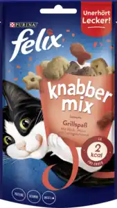 Felix Knabber Mix Leckerlis Grillspaß mit Rind-, Huhn- & Lachsgeschmack, 60 g