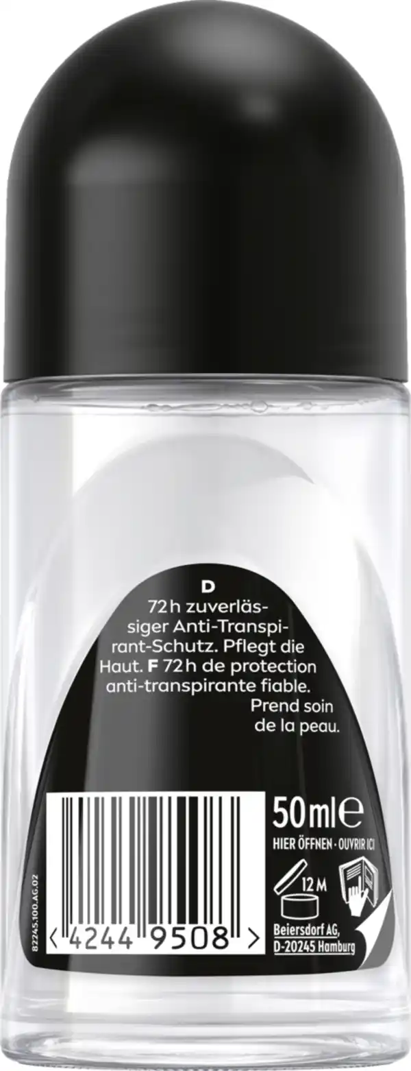 Bild 2 von NIVEA MEN Black & White Invisible Original Anti-Transpirant Roll-On, 50 ml