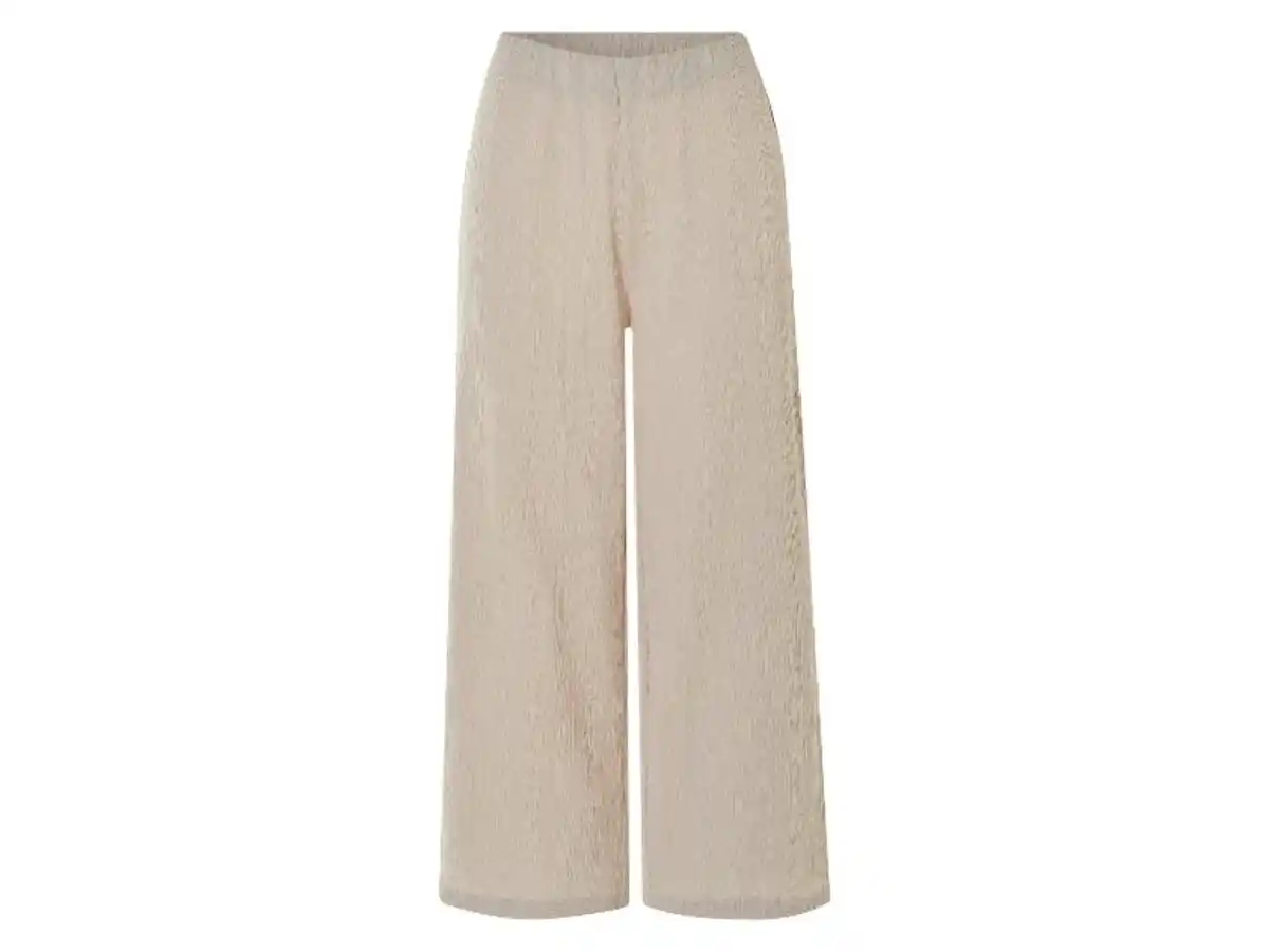 Bild 2 von esmara® Damen Wide-Leg-Hose mit Crinkle-Effekt Damen Wide-Leg-Hose mit Knitterstruktur Damen Crinkle Wide-Leg-Hose