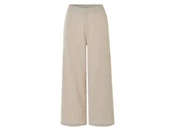 Bild 2 von esmara® Damen Wide-Leg-Hose mit Crinkle-Effekt Damen Wide-Leg-Hose mit Knitterstruktur Damen Crinkle Wide-Leg-Hose