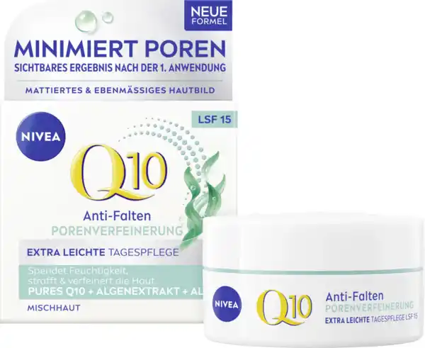 Bild 3 von NIVEA Q10 Anti-Falten Porenverfeinerung Extra Leichte Tagespflege LSF 15, 50 ml