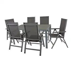 Garden Pleasure Gartenmöbel-Set 'Grace' grau klappbar 7-teilig