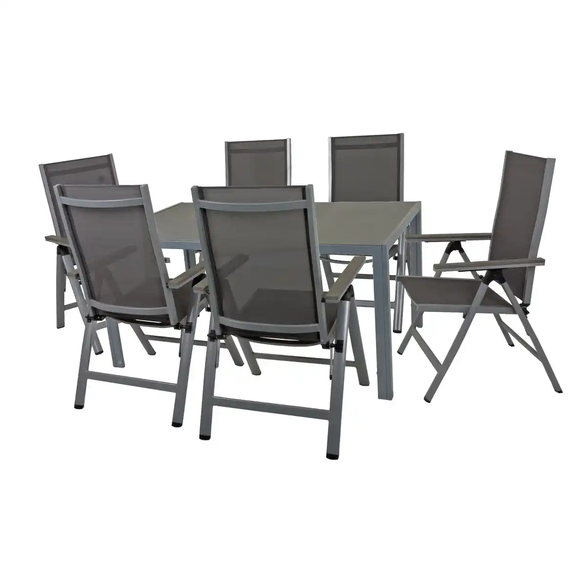 Bild 1 von Garden Pleasure Gartenmöbel-Set 'Grace' grau klappbar 7-teilig