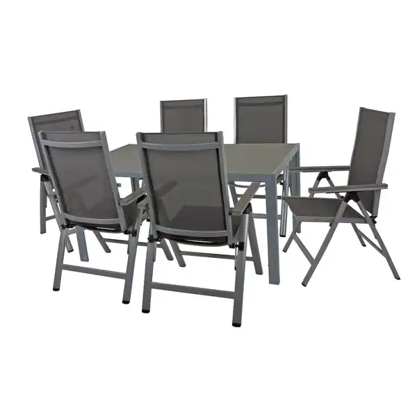 Bild 1 von Garden Pleasure Gartenmöbel-Set 'Grace' grau klappbar 7-teilig