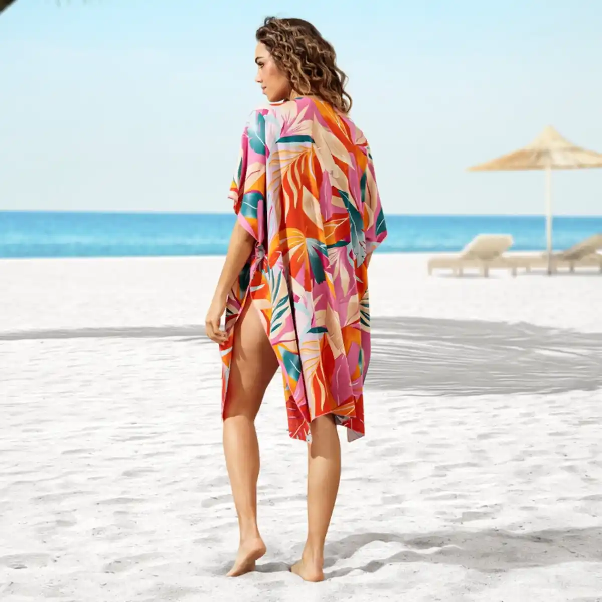 Bild 4 von Damen-Strandkleid mit Blätter-Muster