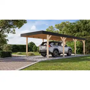 Karibu Einzelcarport 'Elmo 2' Fichtenholz naturbelassen 318 x 246,5 x 813 cm