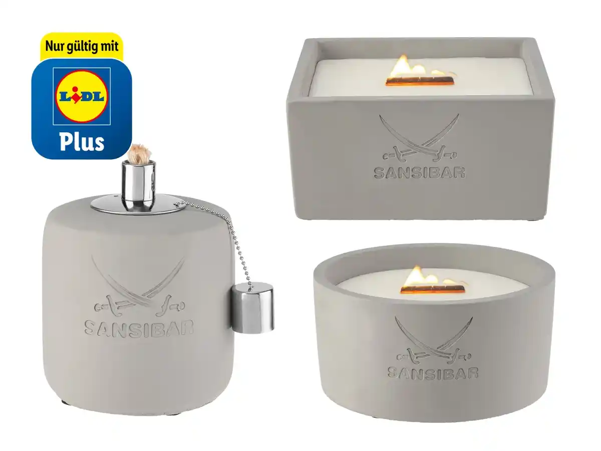 Bild 1 von SANSIBAR® Beton-Outdoorkerze/Öllampe