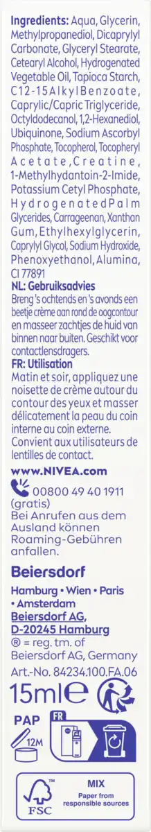 Bild 2 von NIVEA Q10 Energy Anti-Falten Augenpflege, 15 ml