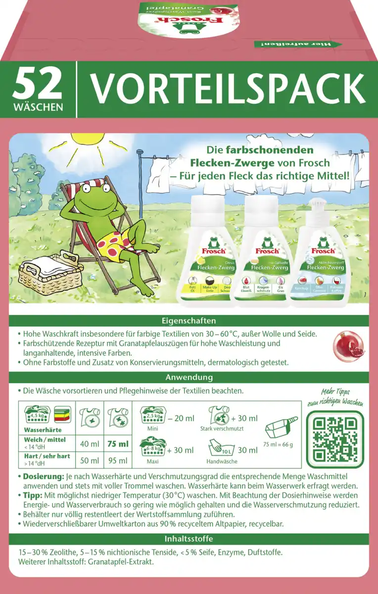 Bild 2 von Frosch Bunt-Waschpulver Pulver Granatapfel 52 WL