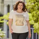 Bild 4 von Damen-T-Shirt mit Frontaufdruck, große Größen