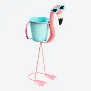 Deko-Flamingo-Figur mit Blumentopf Höhe ca. 45,5cm