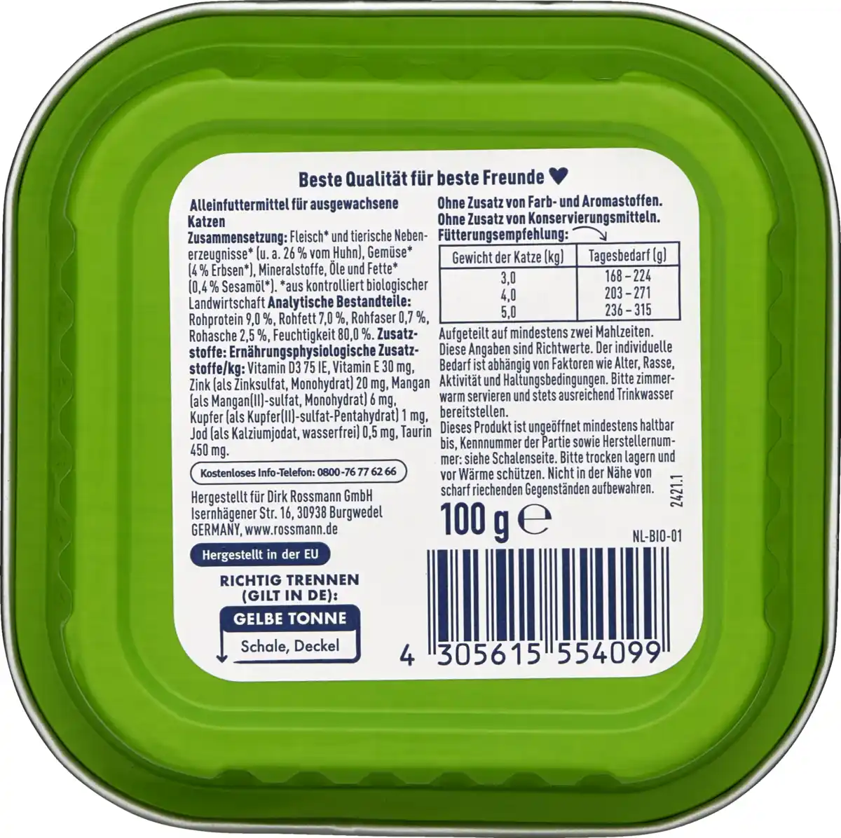 Bild 2 von Winston Bio Huhn mit Erbsen & Sesamöl, 100 g