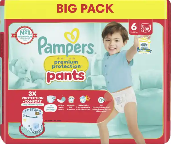 Bild 1 von Pampers premium protection Pants Gr.6 Extra Large 13-19kg Big Pack