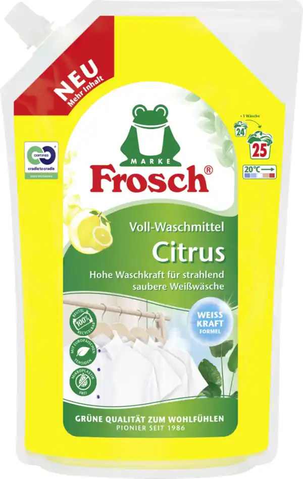 Bild 1 von Frosch Voll-Waschmittel Citrus 15WL, 25 WL